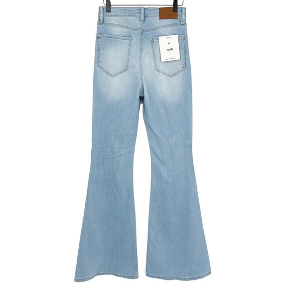 Hidden Jeans Happi Flare Jean Distressed Knee Light Wash Size 29 NEW NWT - Picture 4 of 8